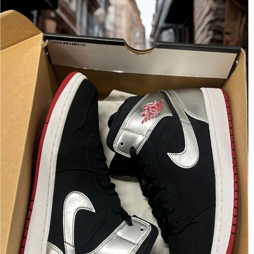 Black and Silver High-Top Jewelry Jordan Sneakers